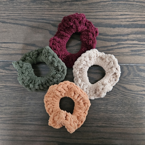 Soft Handmade Scrunchies Set of 4 - Picture 1 of 1